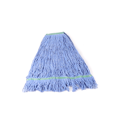 Clean Tek Professional 24 oz Blue Cotton Blend Heavy Duty Wet Mop Head - with 1 1/4" Headband- 1 count box
