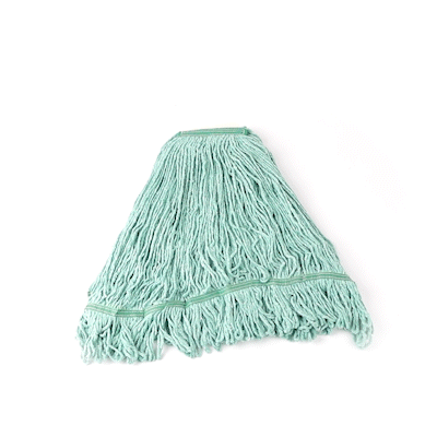 Clean Tek Professional 24 oz Green Cotton Blend Heavy Duty Wet Mop Head - with 1 1/4" Headband- 1 count box