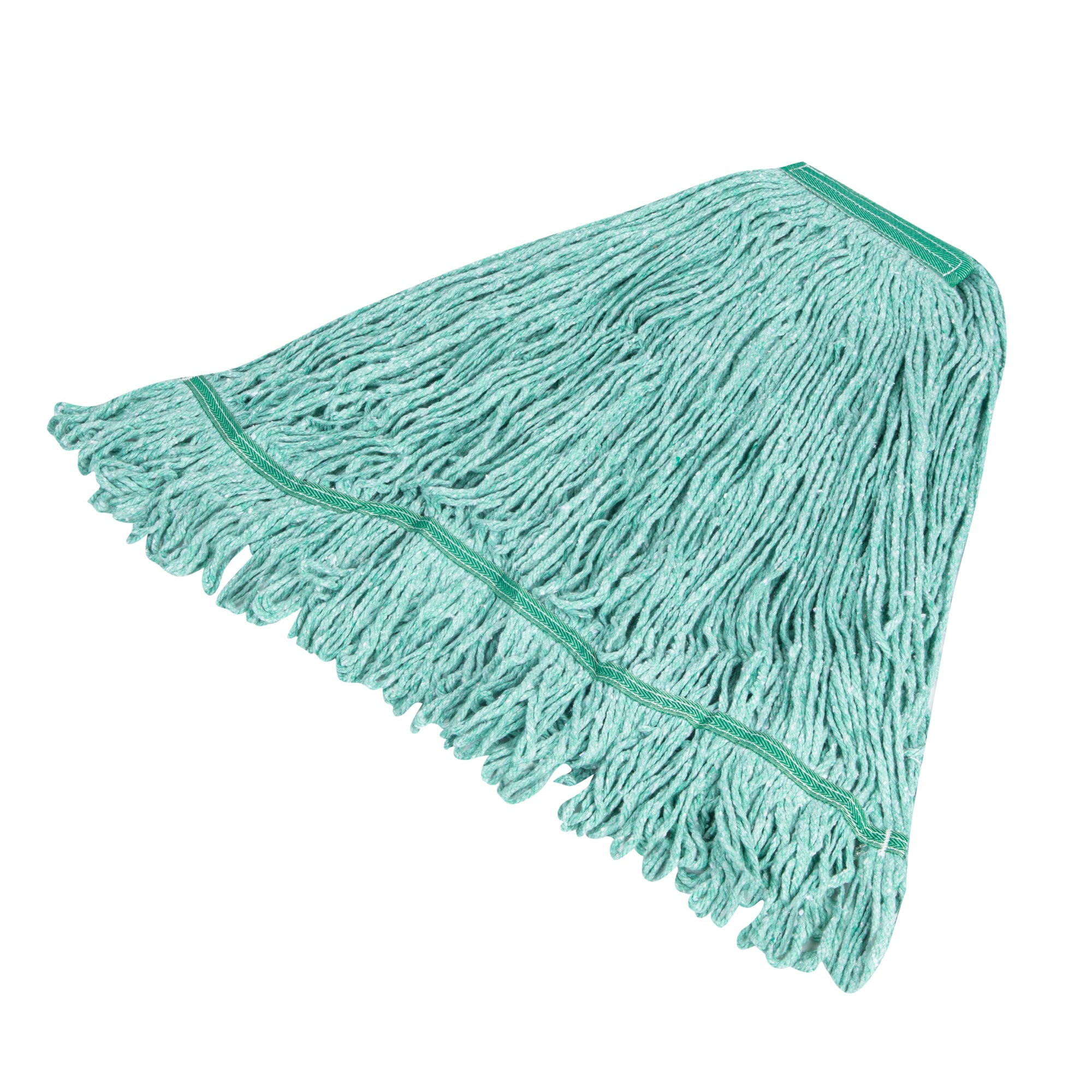 Clean Tek Professional 24 oz Green Cotton Blend Heavy Duty Wet Mop Head - with 1 1/4" Headband- 1 count box