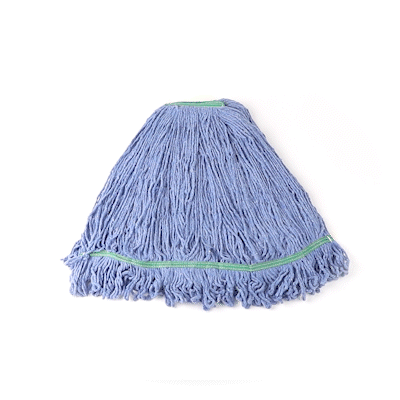 Clean Tek Professional 32 oz Blue Cotton Blend Heavy Duty Wet Mop Head - with 1 1/4" Headband- 1 count box