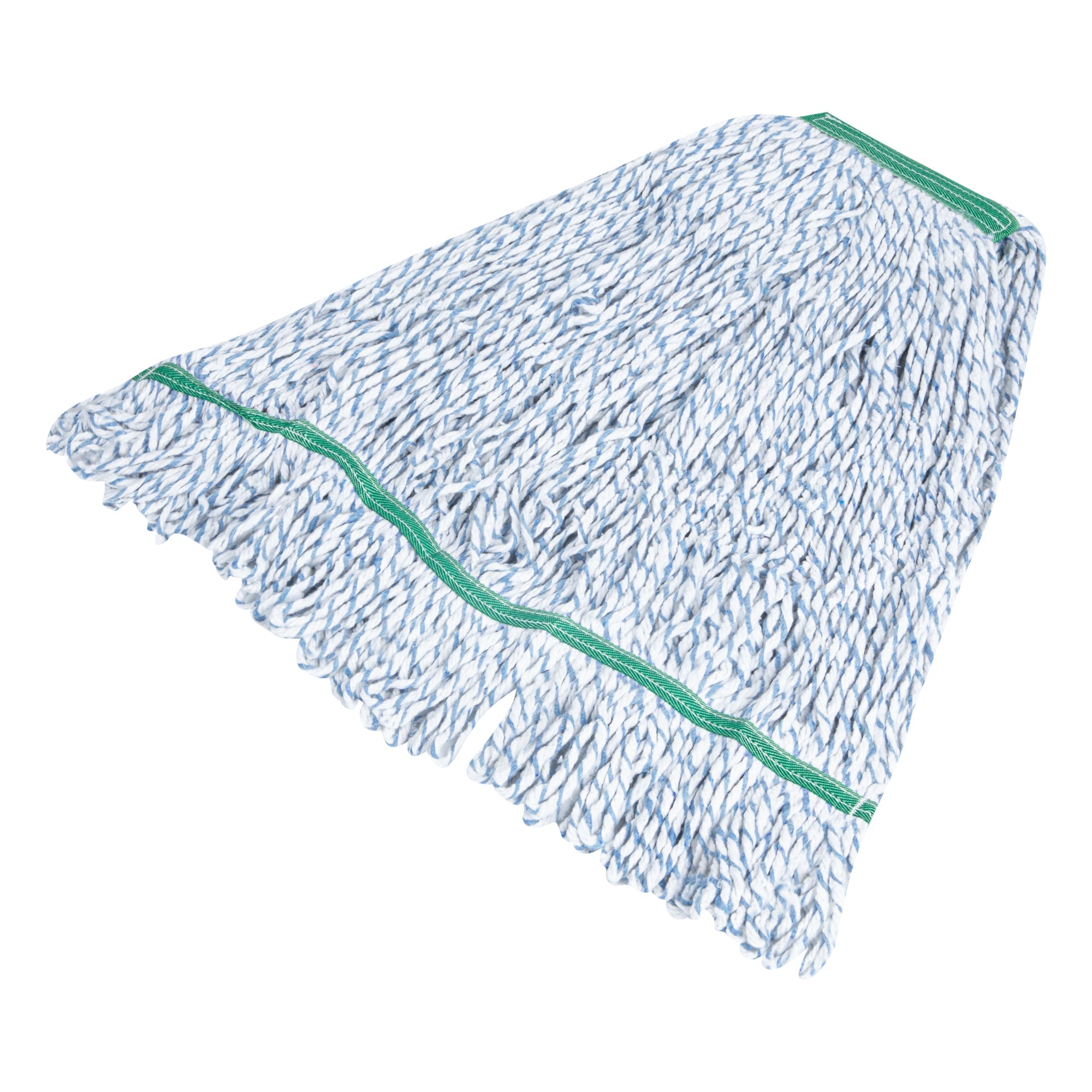 Clean Tek Professional 24 oz Blue Cotton Blend Finishing Wet Mop Head - with 1 1/4" Headband- 1 count box
