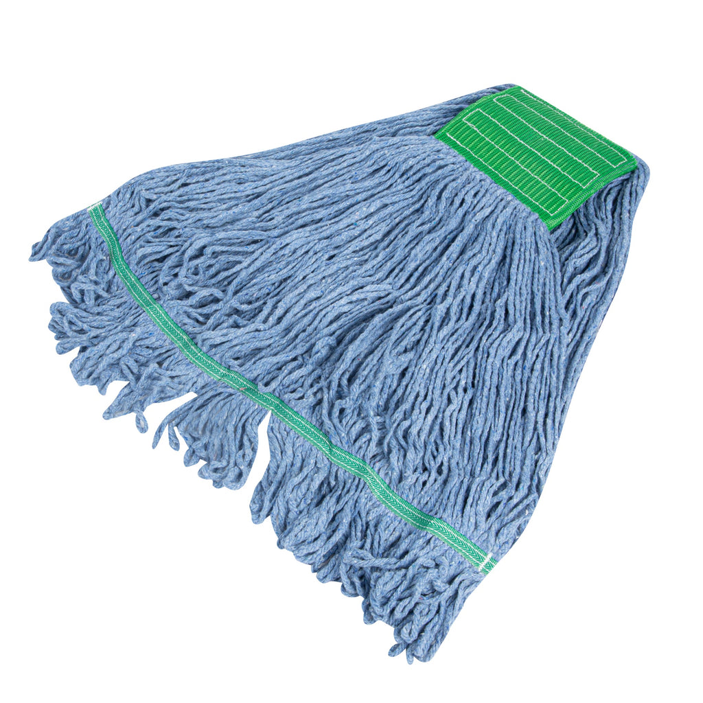 Clean Tek Professional 24 oz Blue Cotton Blend Wet Mop Head - with 5" Headband- 1 count box