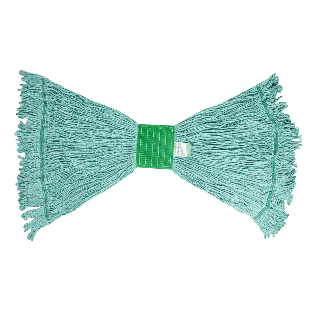 Clean Tek Professional 24 oz Green Cotton Blend Wet Mop Head - with 5" Headband- 1 count box