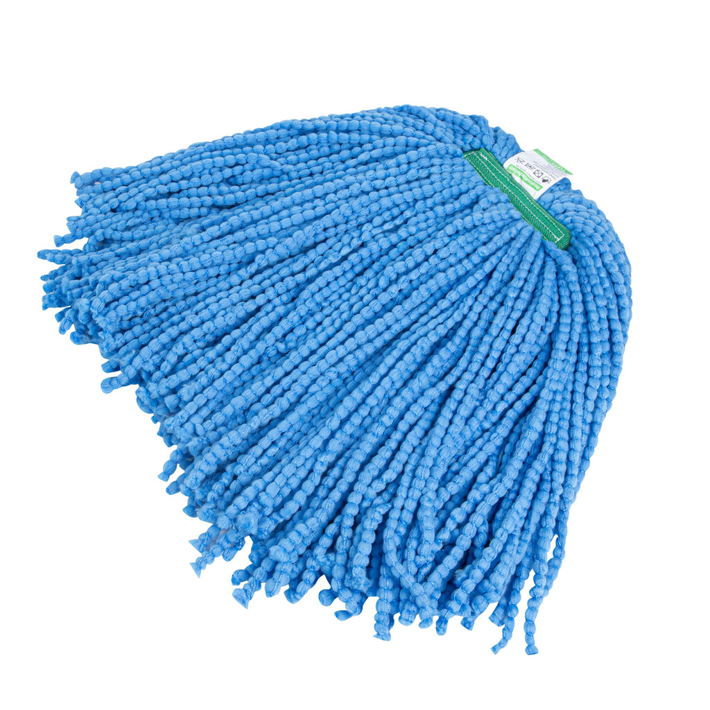 Clean Tek Professional 24 oz Blue Microfiber Wet Mop Head - with 1 1/4" Headband - 1 count box