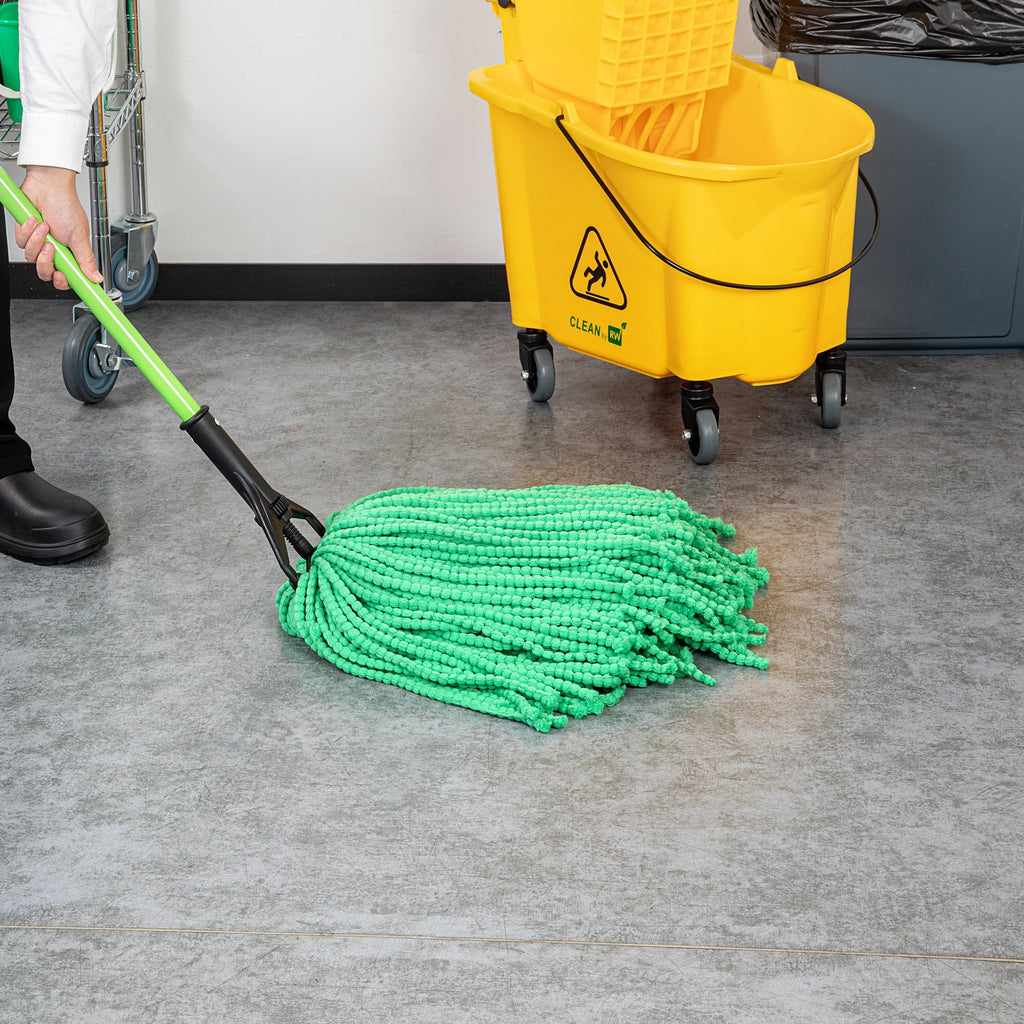 Clean Tek Professional 24 oz Green Microfiber Wet Mop Head - with 1 1/4" Headband - 1 count box