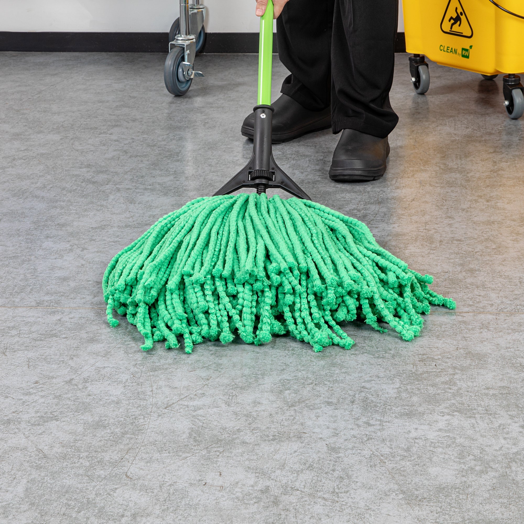 Clean Tek Professional 24 oz Green Microfiber Wet Mop Head - with 1 1/4" Headband - 1 count box