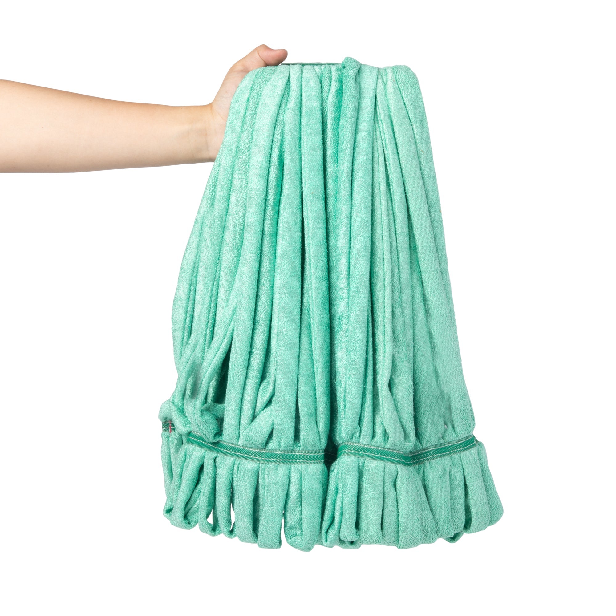 Clean Tek Professional 24 oz Green Microfiber Heavy Duty Wet Mop Head - with 1 1/4" Headband- 1 count box