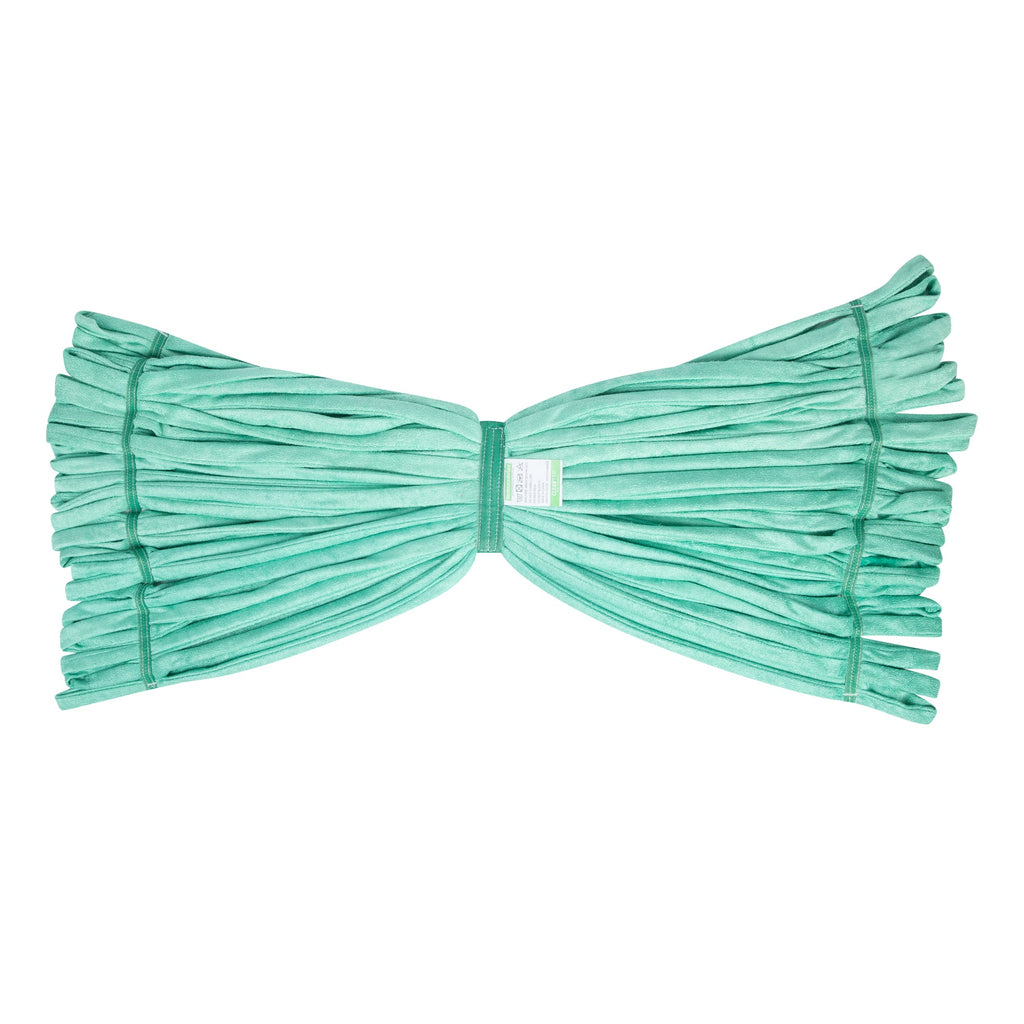 Clean Tek Professional 24 oz Green Microfiber Heavy Duty Wet Mop Head - with 1 1/4" Headband- 1 count box