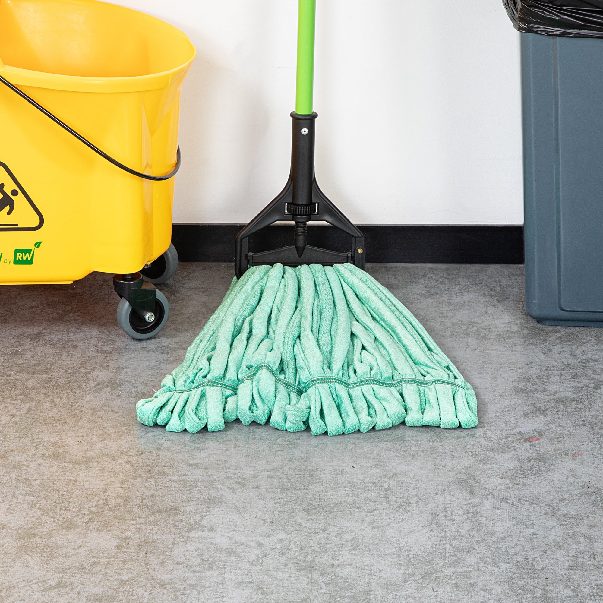 Clean Tek Professional 24 oz Green Microfiber Heavy Duty Wet Mop Head - with 1 1/4" Headband- 1 count box