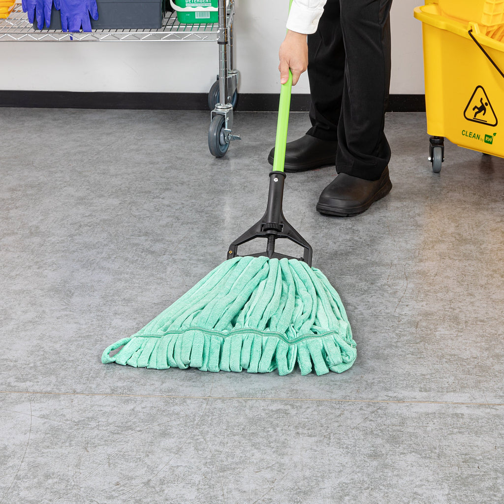 Clean Tek Professional 24 oz Green Microfiber Heavy Duty Wet Mop Head - with 1 1/4" Headband- 1 count box