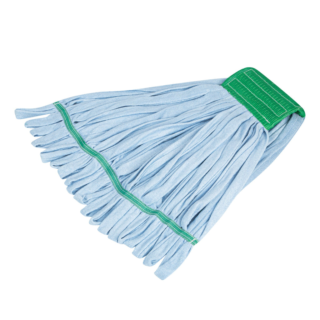 Clean Tek Professional 18 oz Blue Microfiber Heavy Duty Wet Mop Head - with 5" Headband- 1 count box