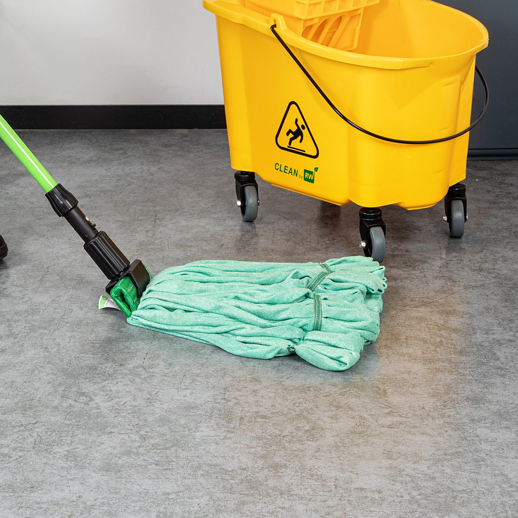 Clean Tek Professional 18 oz Green Microfiber Heavy Duty Wet Mop Head - with 5" Headband- 1 count box