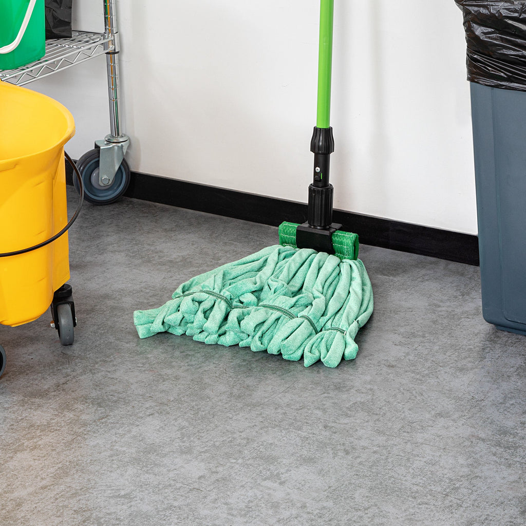 Clean Tek Professional 18 oz Green Microfiber Heavy Duty Wet Mop Head - with 5" Headband- 1 count box