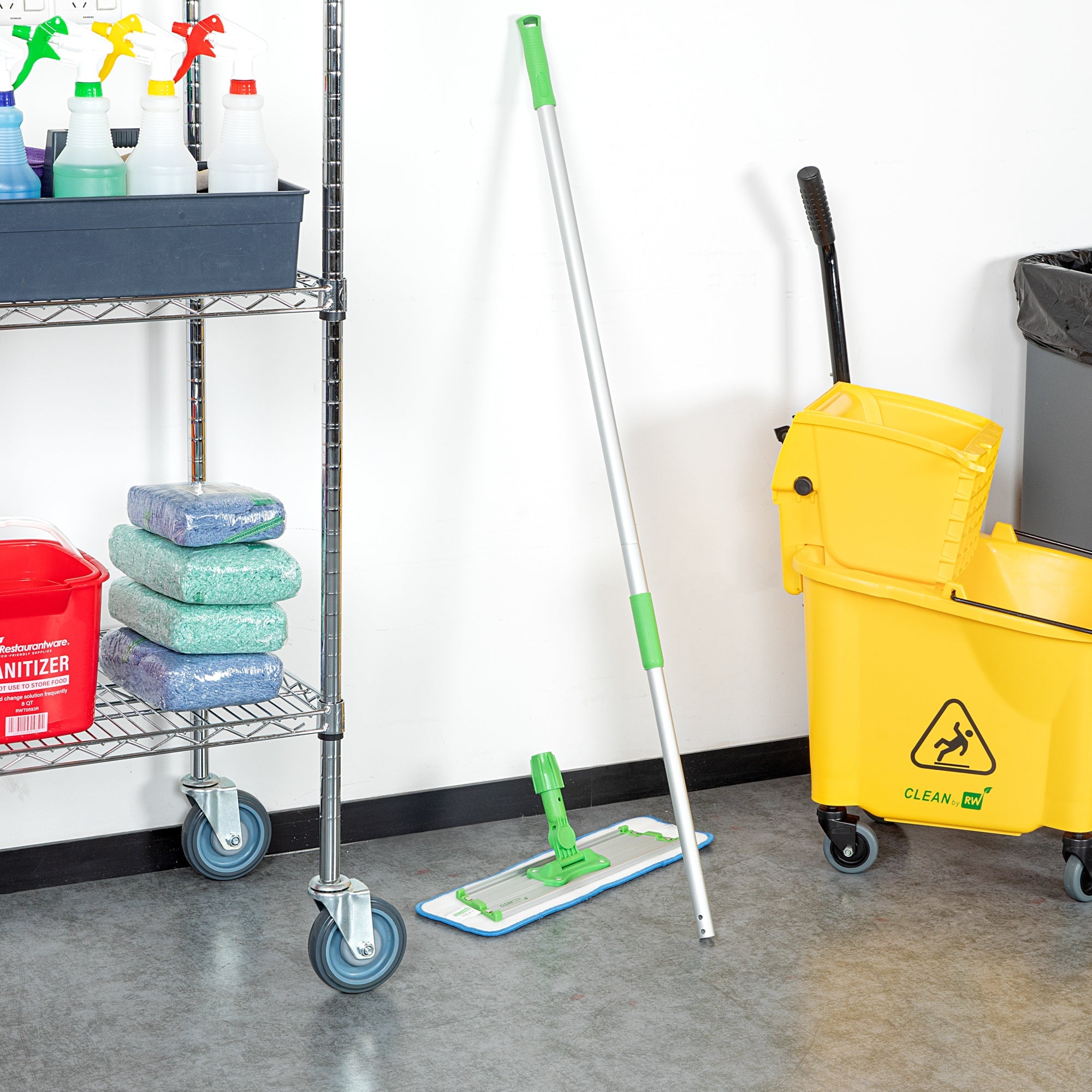 Clean Tek Professional Green Aluminum Telescopic Mop Handle - 60" - 1 count box