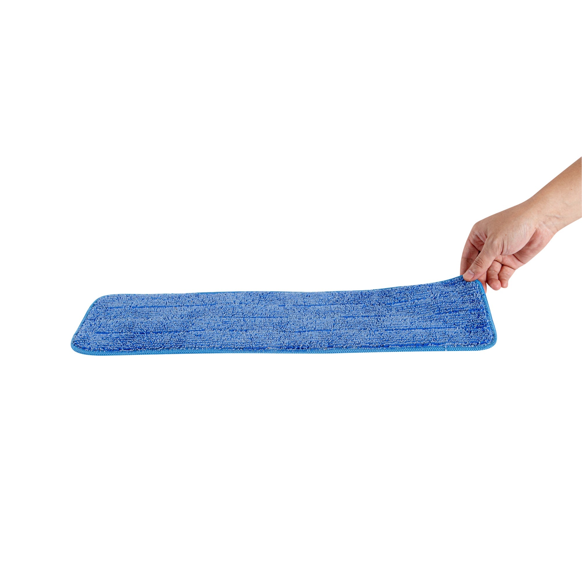 Clean Tek Professional Blue Microfiber Hook and Loop Wet / Dry Mop Pad - 19 3/4" x 5 3/4" - 1 count box