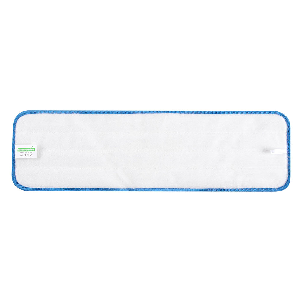Clean Tek Professional Blue Microfiber Hook and Loop Wet / Dry Mop Pad - 19 3/4" x 5 3/4" - 1 count box