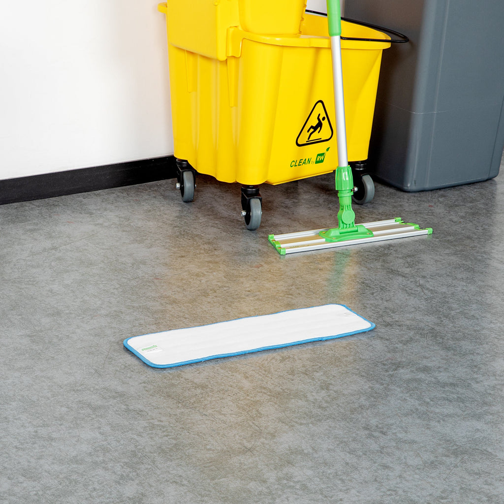 Clean Tek Professional Blue Microfiber Hook and Loop Wet / Dry Mop Pad - 19 3/4" x 5 3/4" - 1 count box