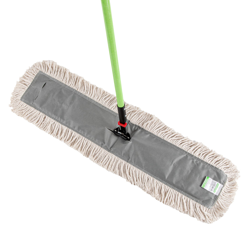 Clean Tek Professional Cotton Dust / Dry Mop - with 64" Handle - 35 3/4" x 5" - 1 count box