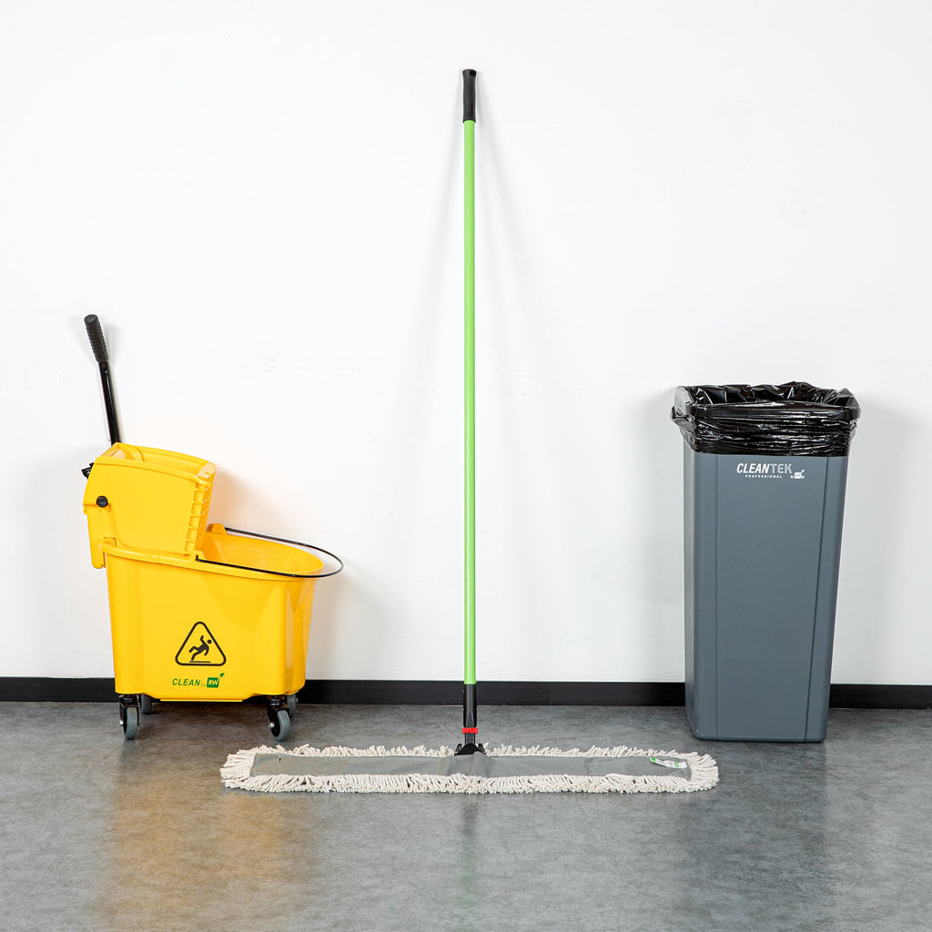 Clean Tek Professional Cotton Dust / Dry Mop - with 64" Handle - 35 3/4" x 5" - 1 count box