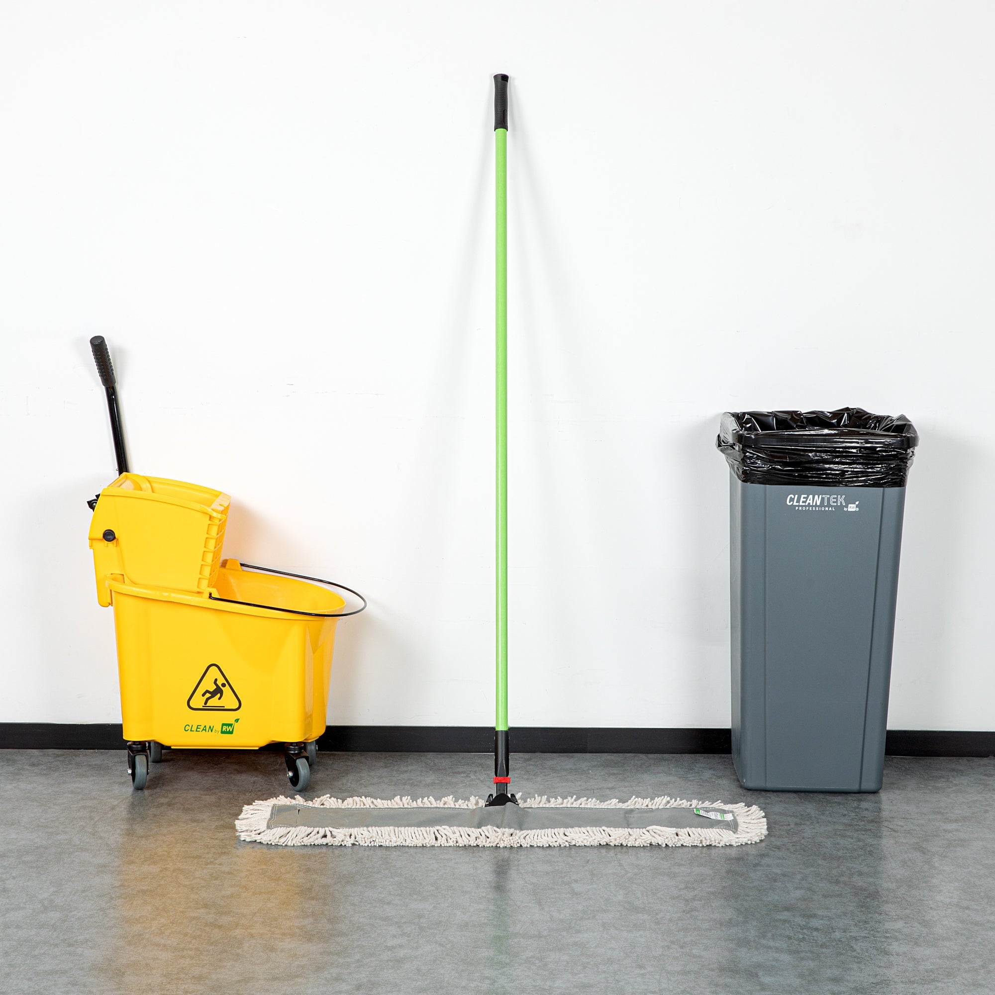 Clean Tek Professional Cotton Dust / Dry Mop - with 64" Handle - 35 3/4" x 5" - 1 count box