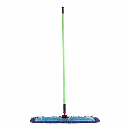 Clean Tek Professional Blue Cotton-Poly Blend Dust / Dry Mop - with 64" Handle - 24" x 5" - 1 count box