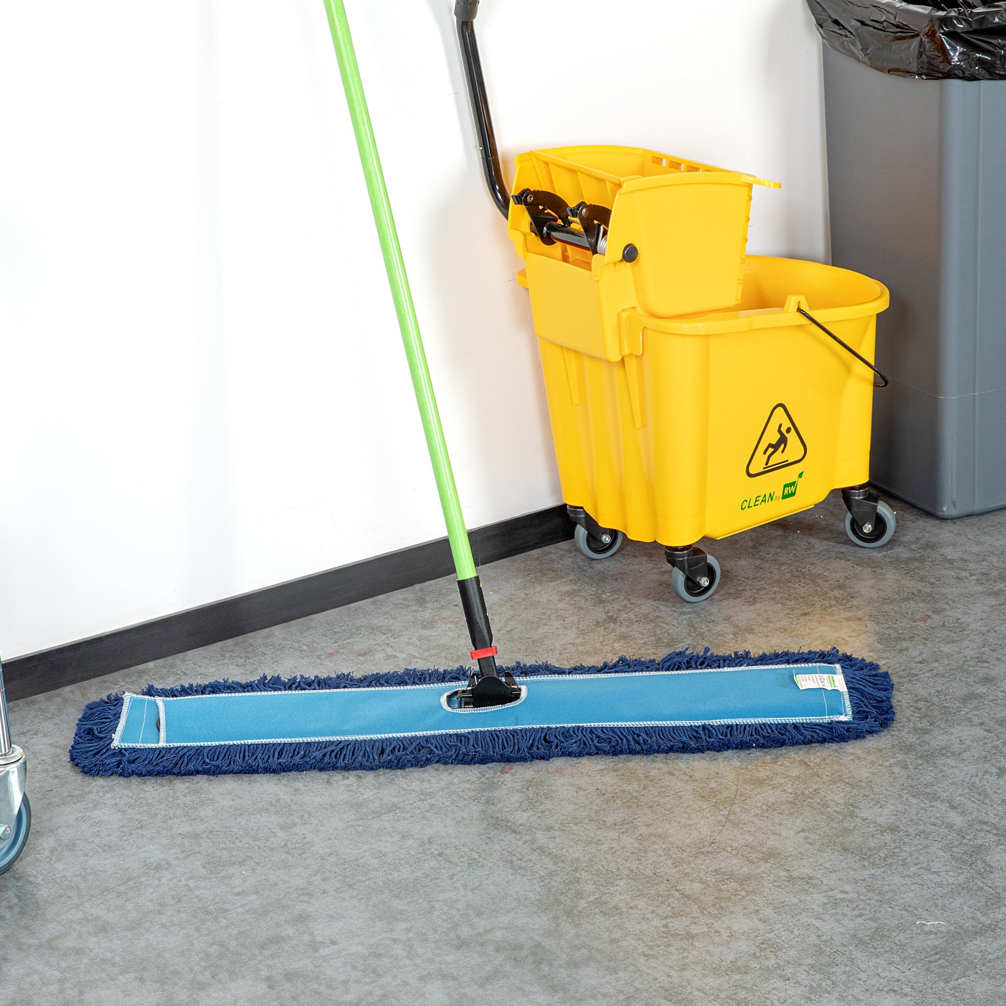 Clean Tek Professional Blue Cotton-Poly Dust Mop Head - 35 3/4" x 5" - 1 count box