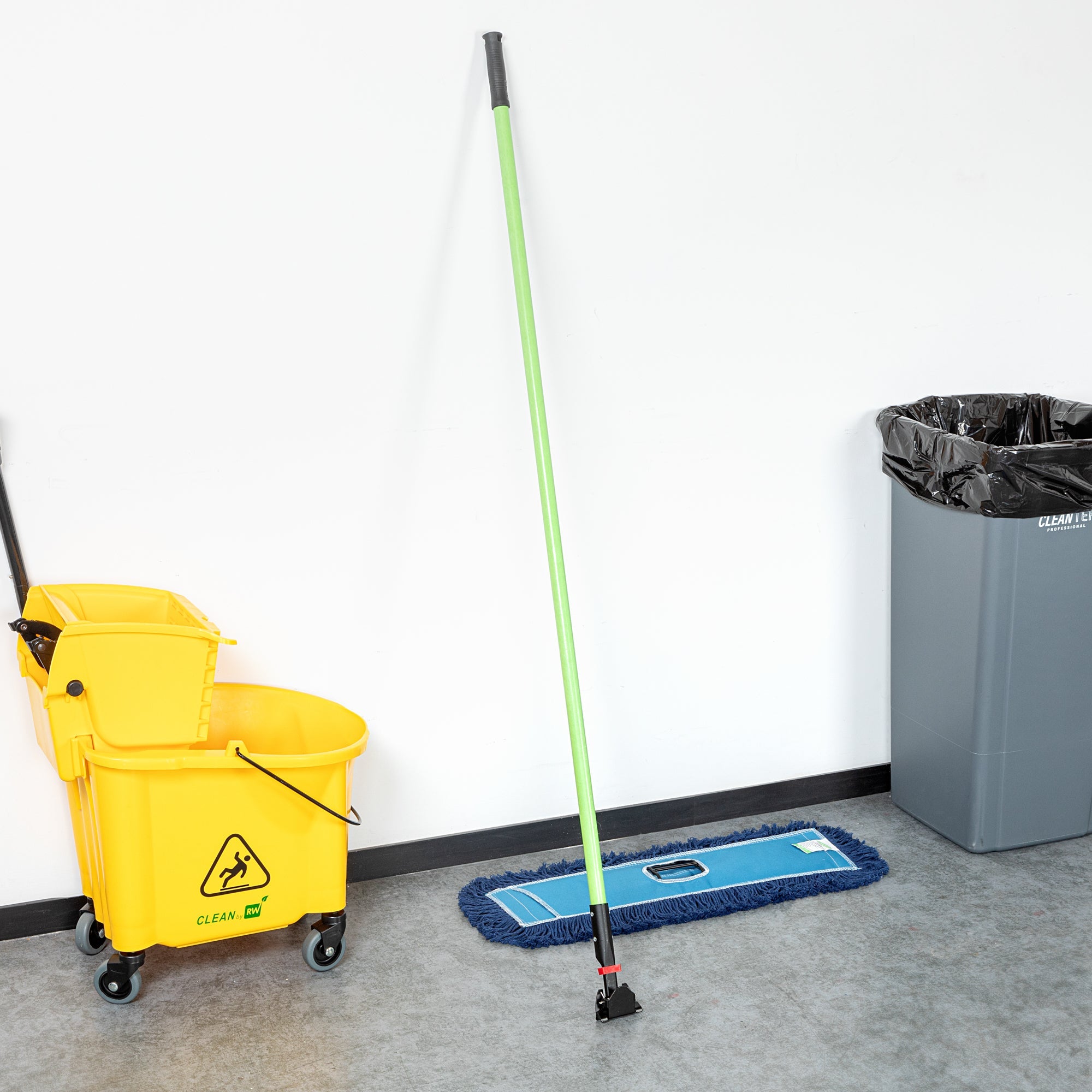Clean Tek Professional Green Fiberglass Dust Mop Handle - 64" - 1 count box