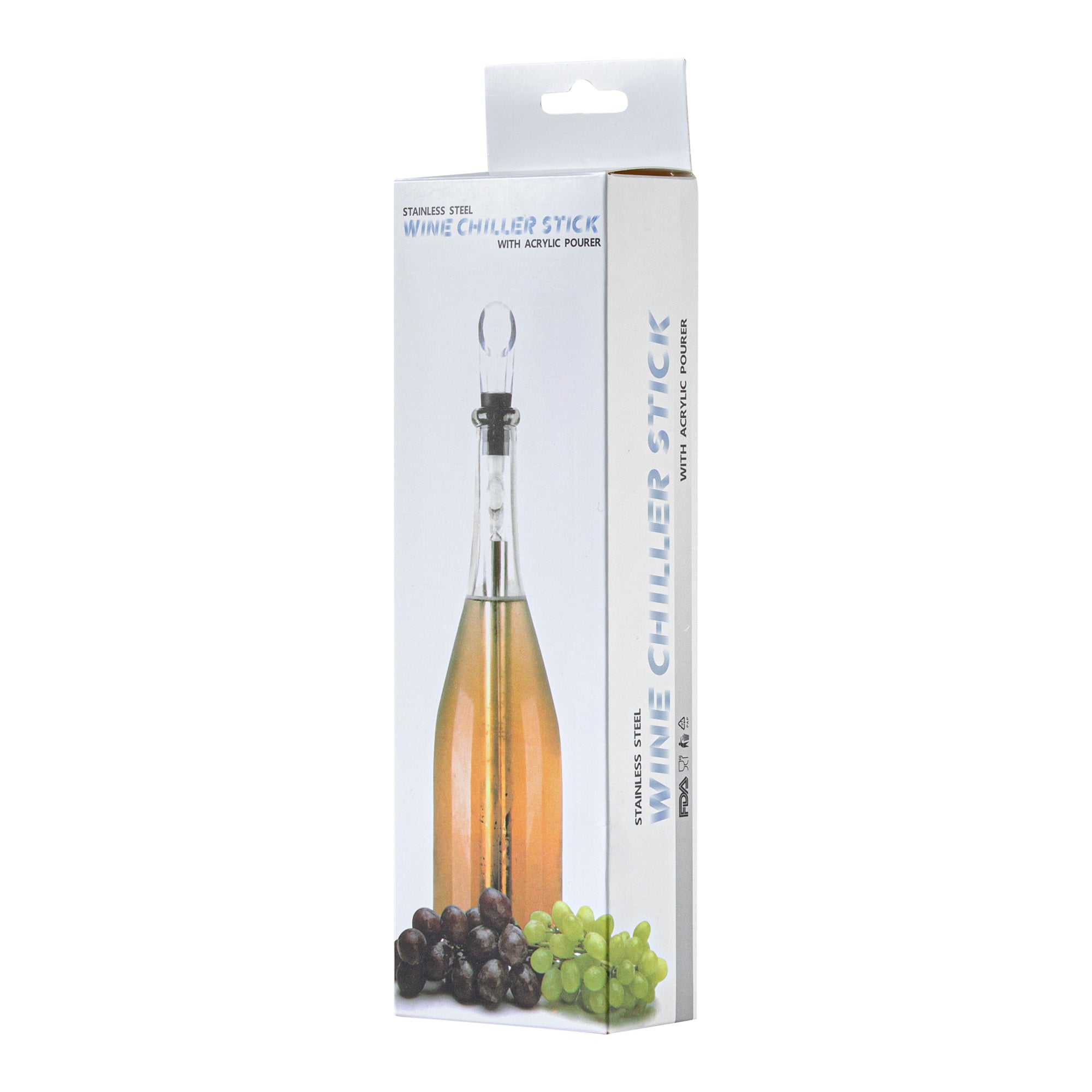 Bar Lux Stainless Steel Wine Chiller Stick / Pourer - with Aerator - 12 3/4" - 1 count box