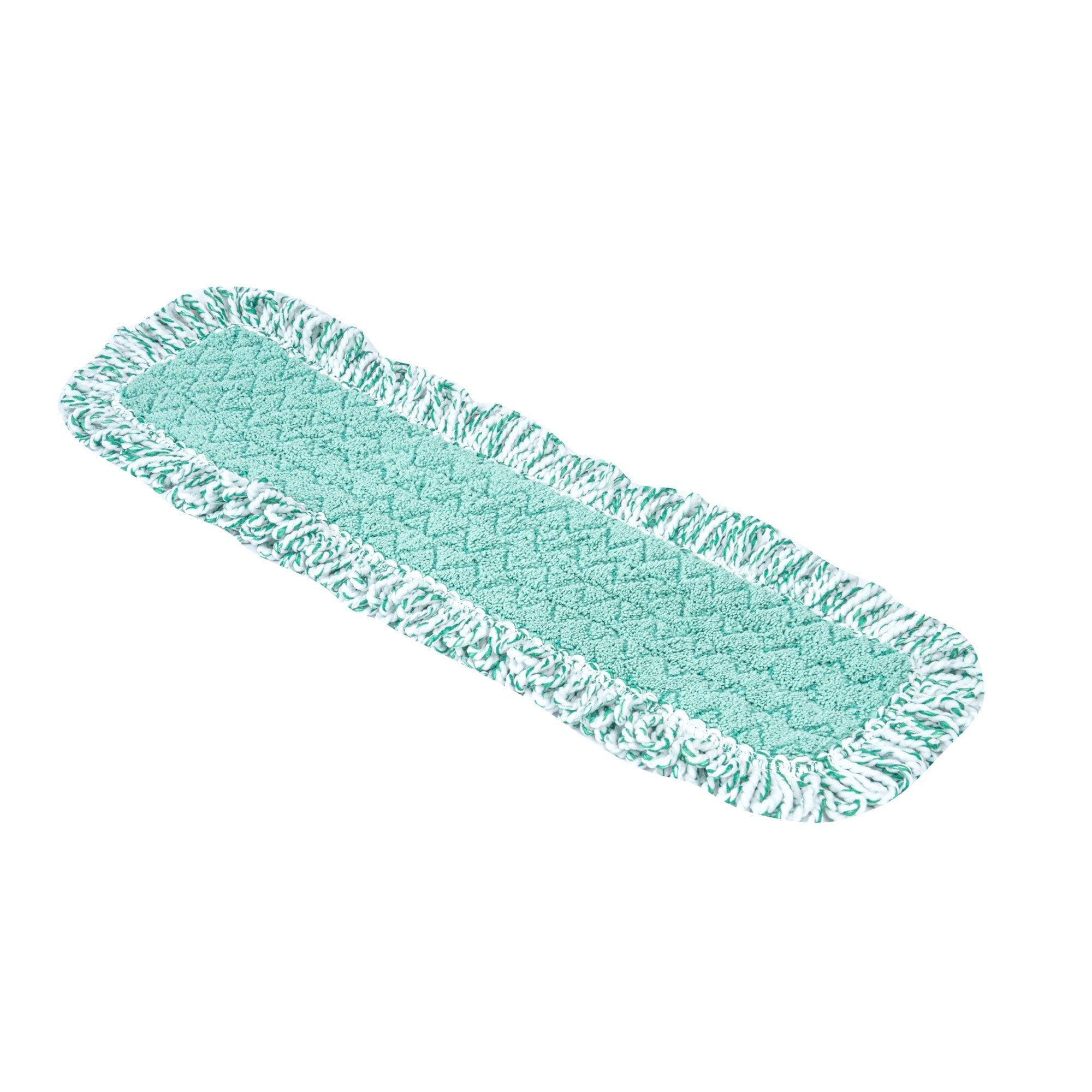 Clean Tek Professional Green Microfiber Fringed Dust Mop Pad - Zig Zag - 28 1/4" - 1 count box