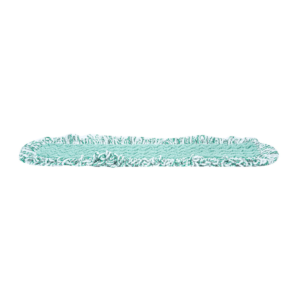 Clean Tek Professional Green Microfiber Fringed Dust Mop Pad - Zig Zag - 28 1/4" - 1 count box