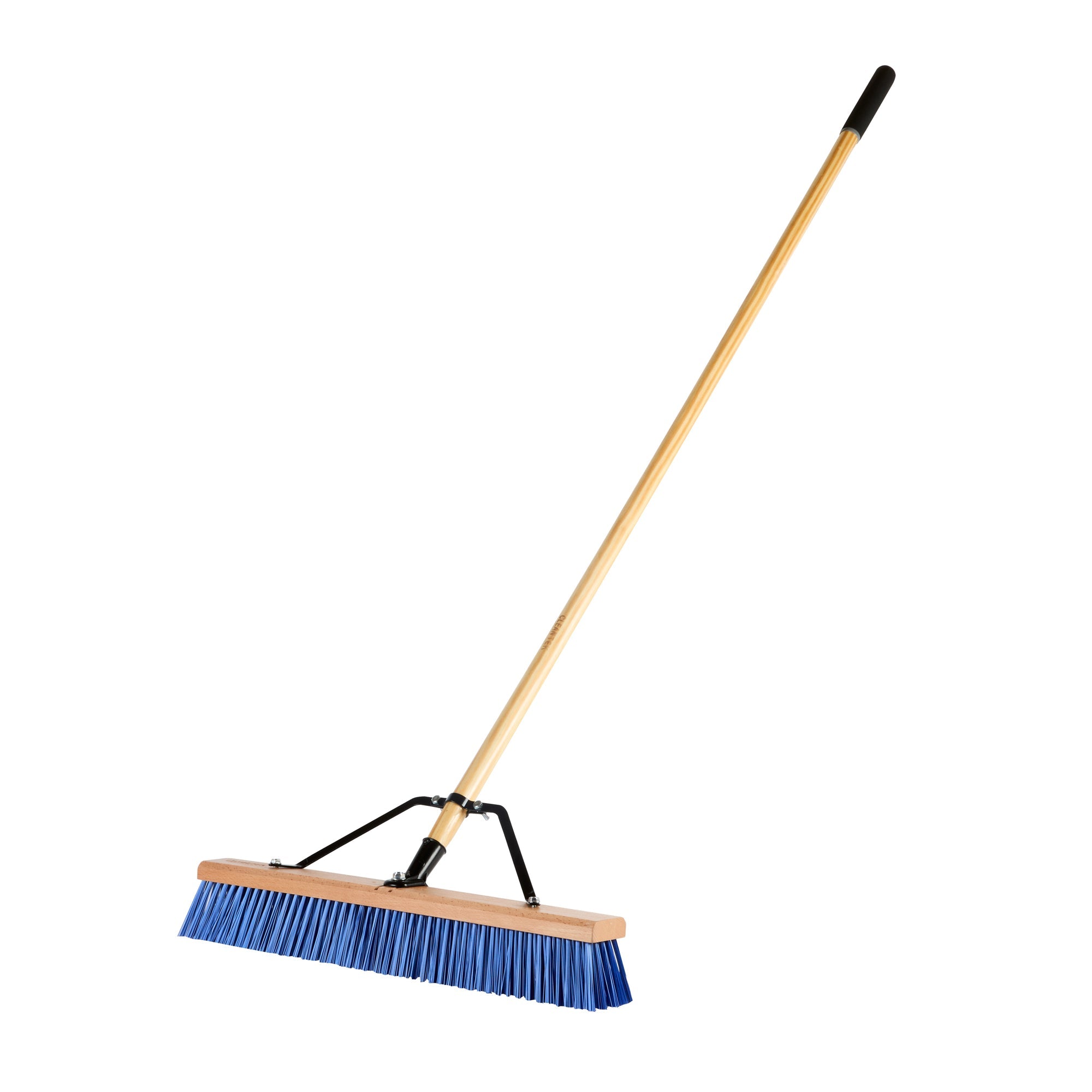 Clean Tek Professional 24" Contractor / Push Broom - with Heavy Flagged Bristles, 60" Wood Handle - 1 count box