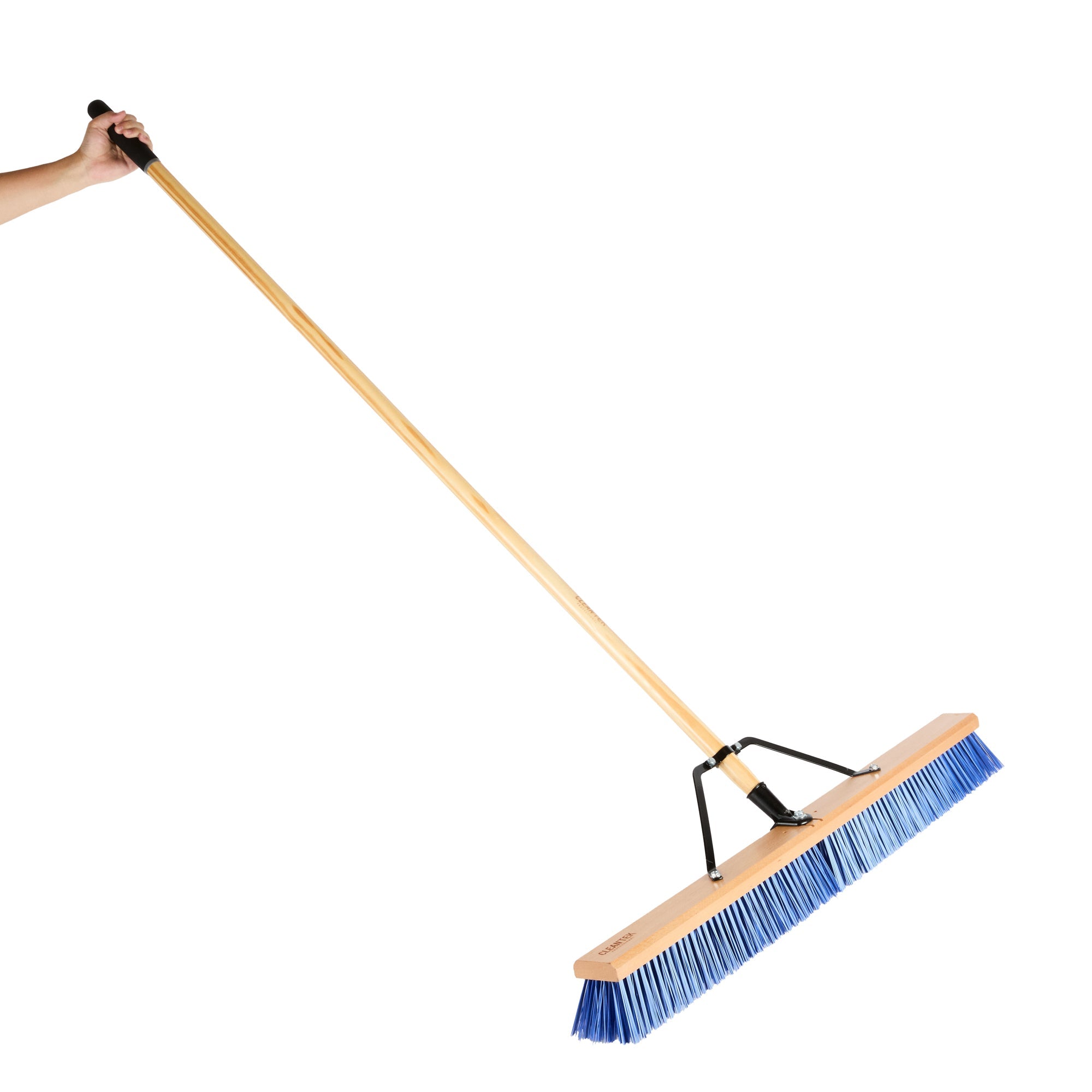 Clean Tek Professional 36" Contractor / Push Broom - with Heavy Flagged Bristles, 60" Wood Handle - 1 count box