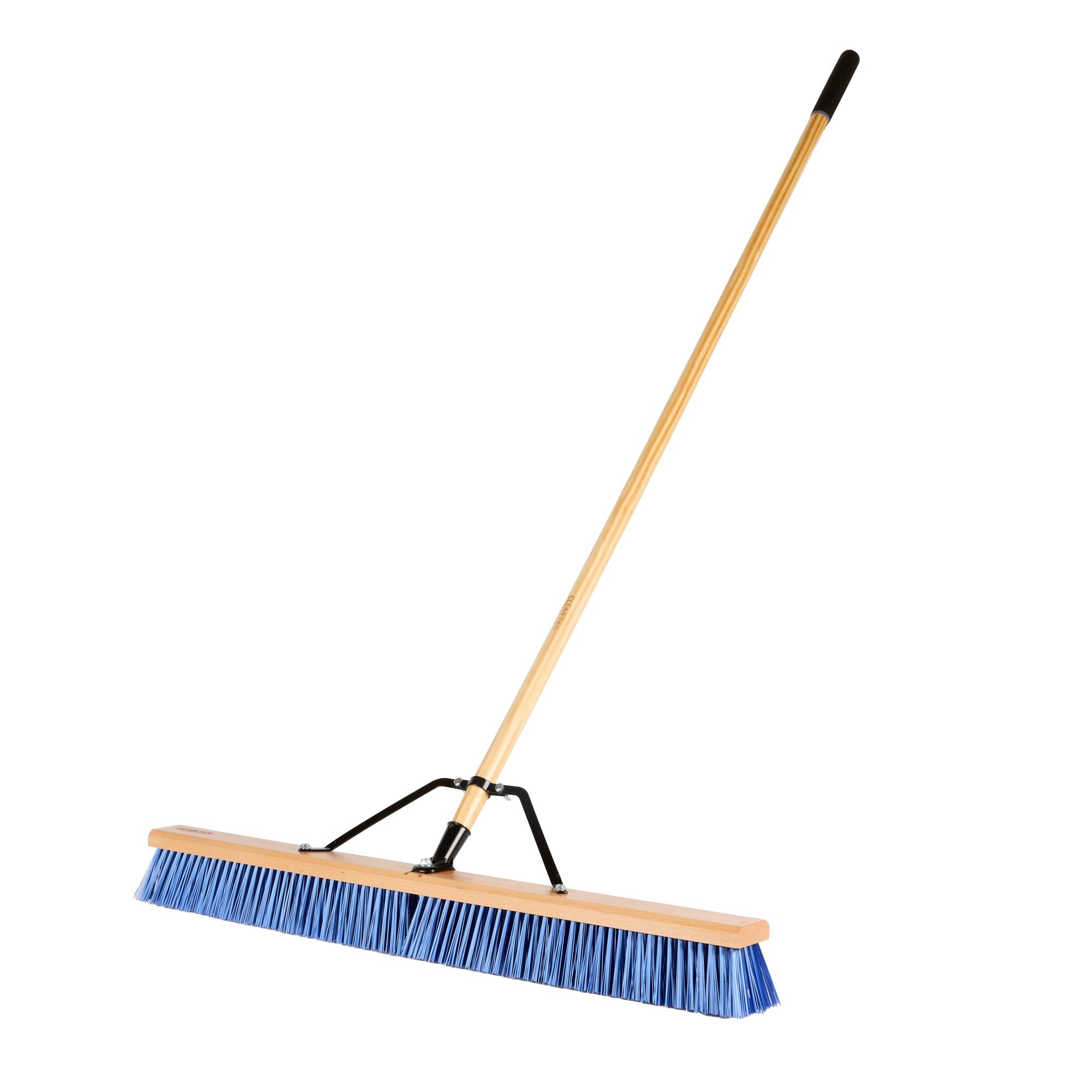 Clean Tek Professional 36" Contractor / Push Broom - with Heavy Flagged Bristles, 60" Wood Handle - 1 count box