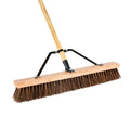 Clean Tek Professional 24" Garage / Push Broom - with Palmyra Unflagged Bristles, 60" Wood Handle - 1 count box