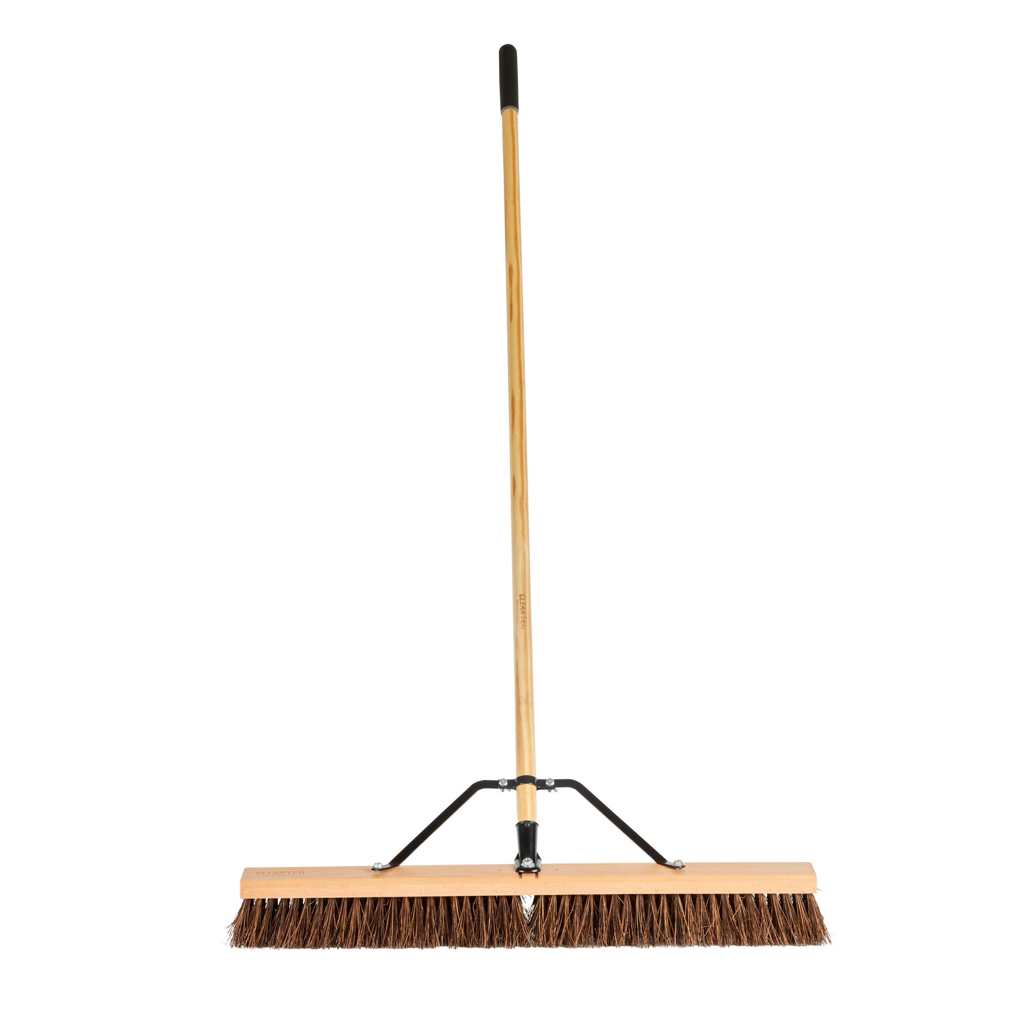 Clean Tek Professional 30" Garage / Push Broom - with Palmyra Unflagged Bristles, 60" Wood Handle - 1 count box