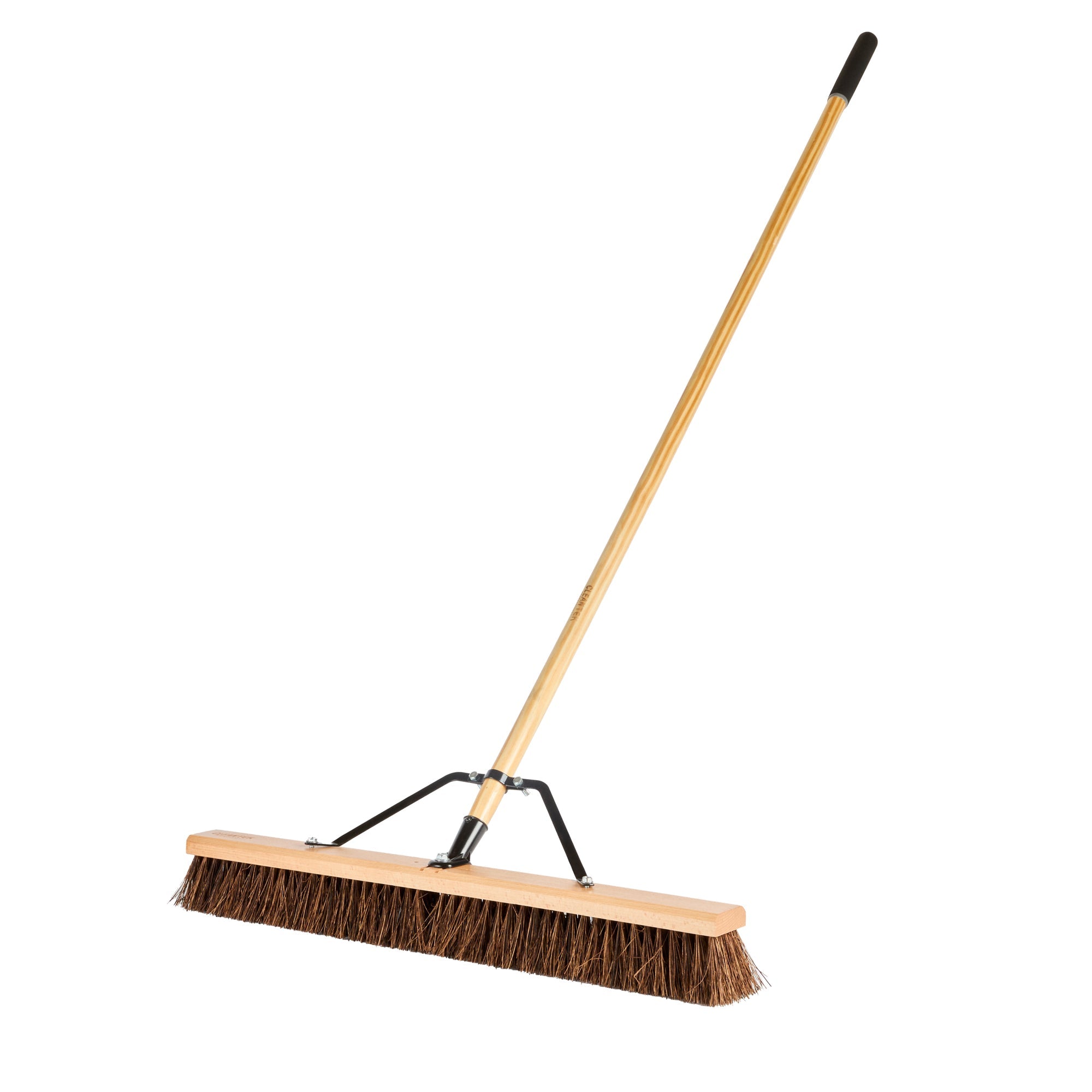 Clean Tek Professional 30" Garage / Push Broom - with Palmyra Unflagged Bristles, 60" Wood Handle - 1 count box