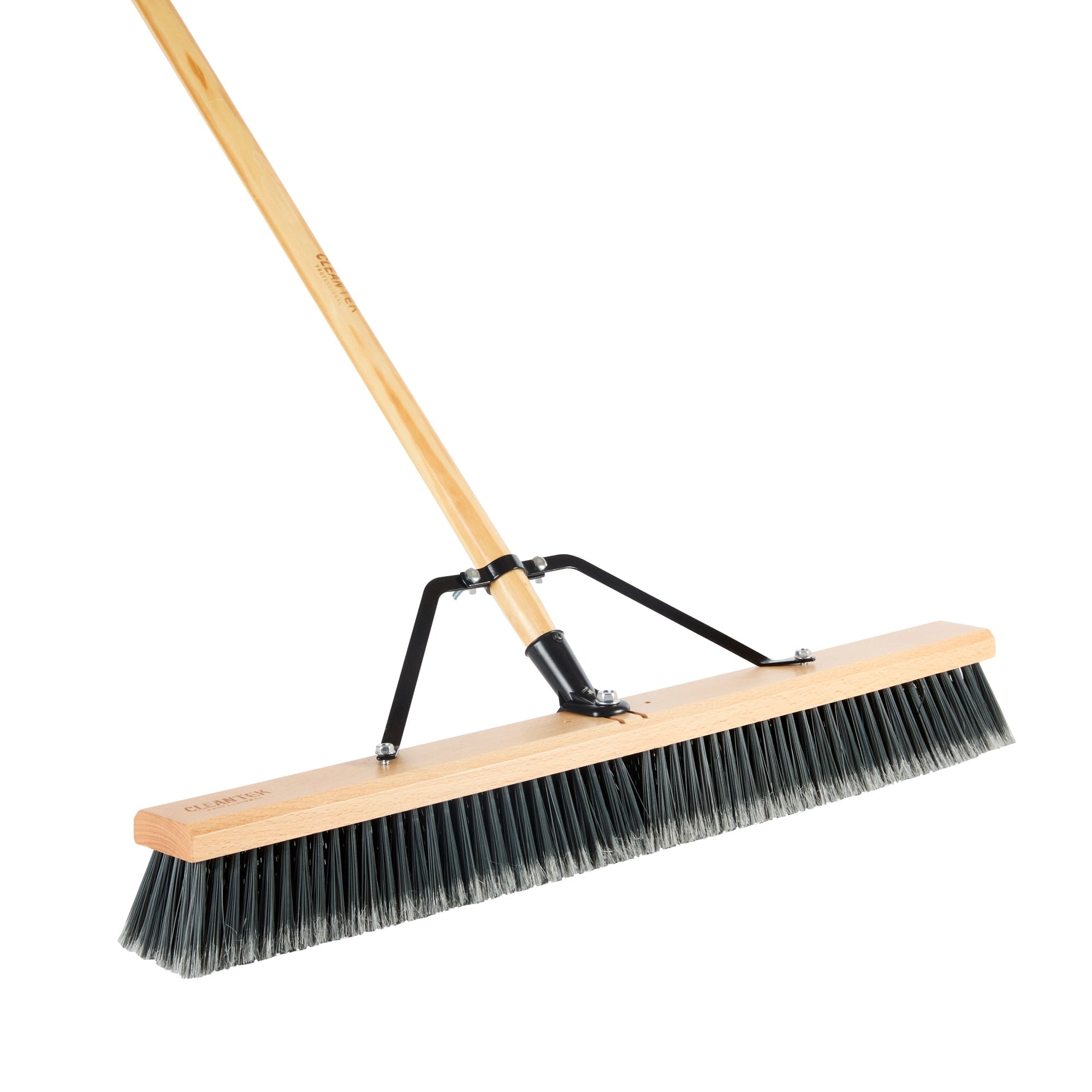Clean Tek Professional 30" Hardwood Contractor / Push Broom Head - with Medium Flagged Bristles - 1 count box
