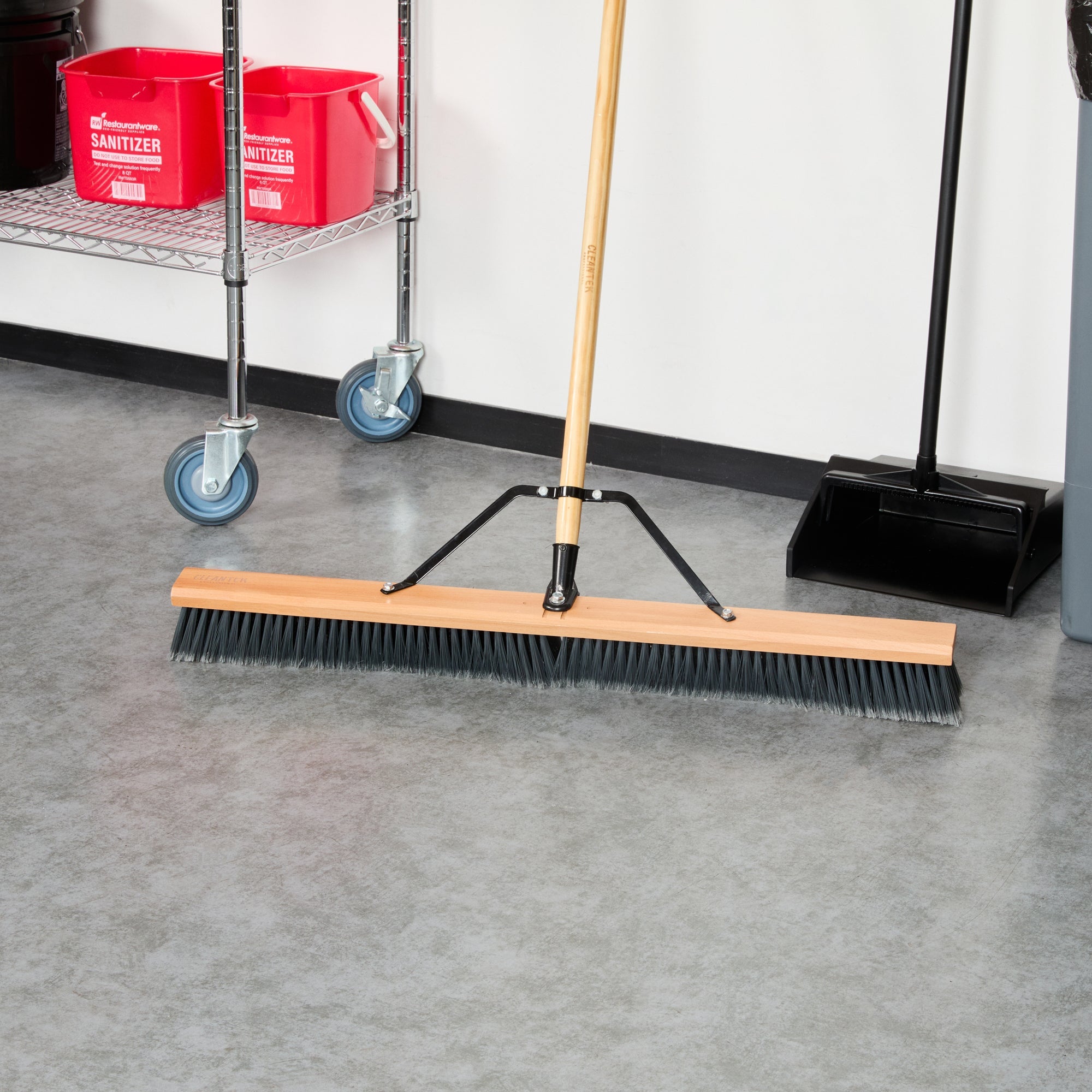 Clean Tek Professional 36" Hardwood Contractor / Push Broom Head - with Medium Flagged Bristles - 1 count box