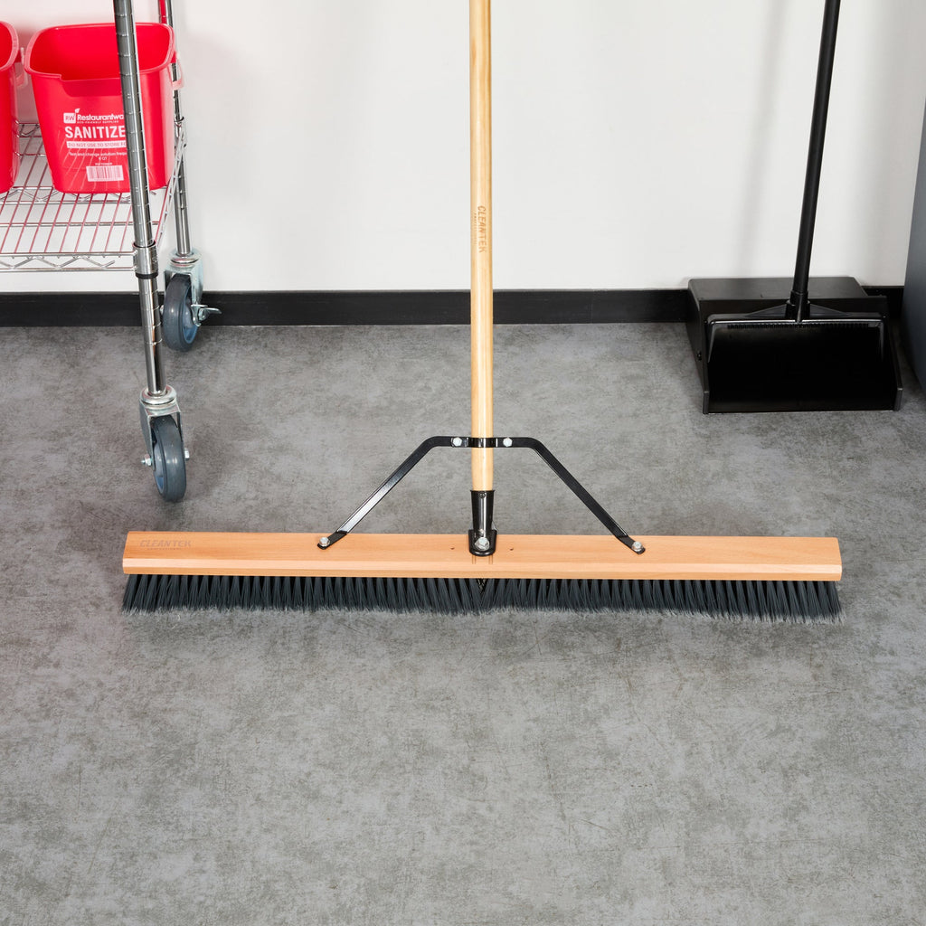 Clean Tek Professional 36" Hardwood Contractor / Push Broom Head - with Medium Flagged Bristles - 1 count box