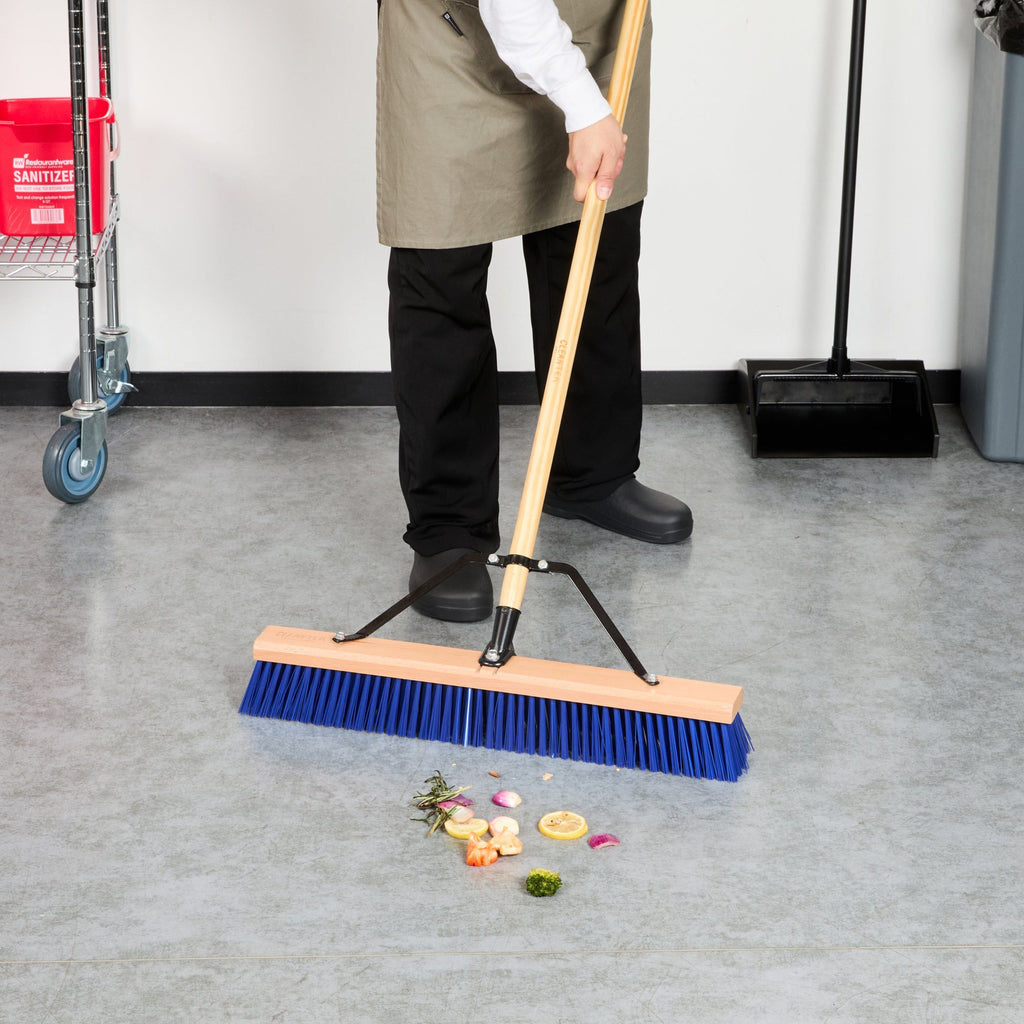 Clean Tek Professional 24" Hardwood Contractor / Push Broom Head - with Heavy Flagged Bristles - 1 count box
