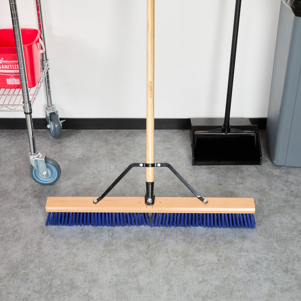 Clean Tek Professional 30" Hardwood Contractor / Push Broom Head - with Heavy Flagged Bristles - 1 count box