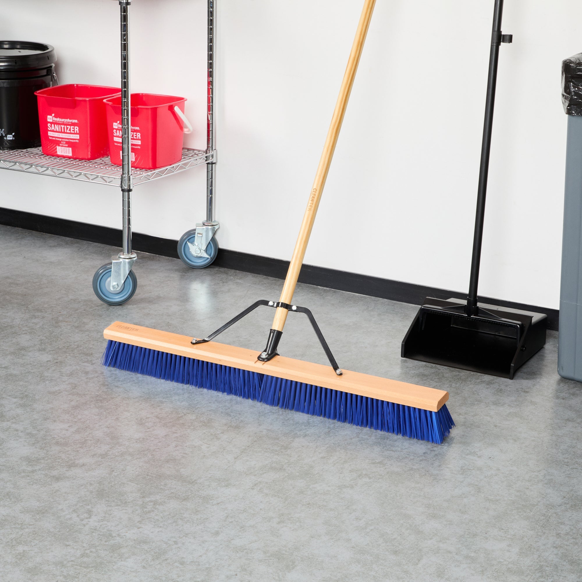 Clean Tek Professional 36" Hardwood Contractor / Push Broom Head - with Heavy Flagged Bristles - 1 count box
