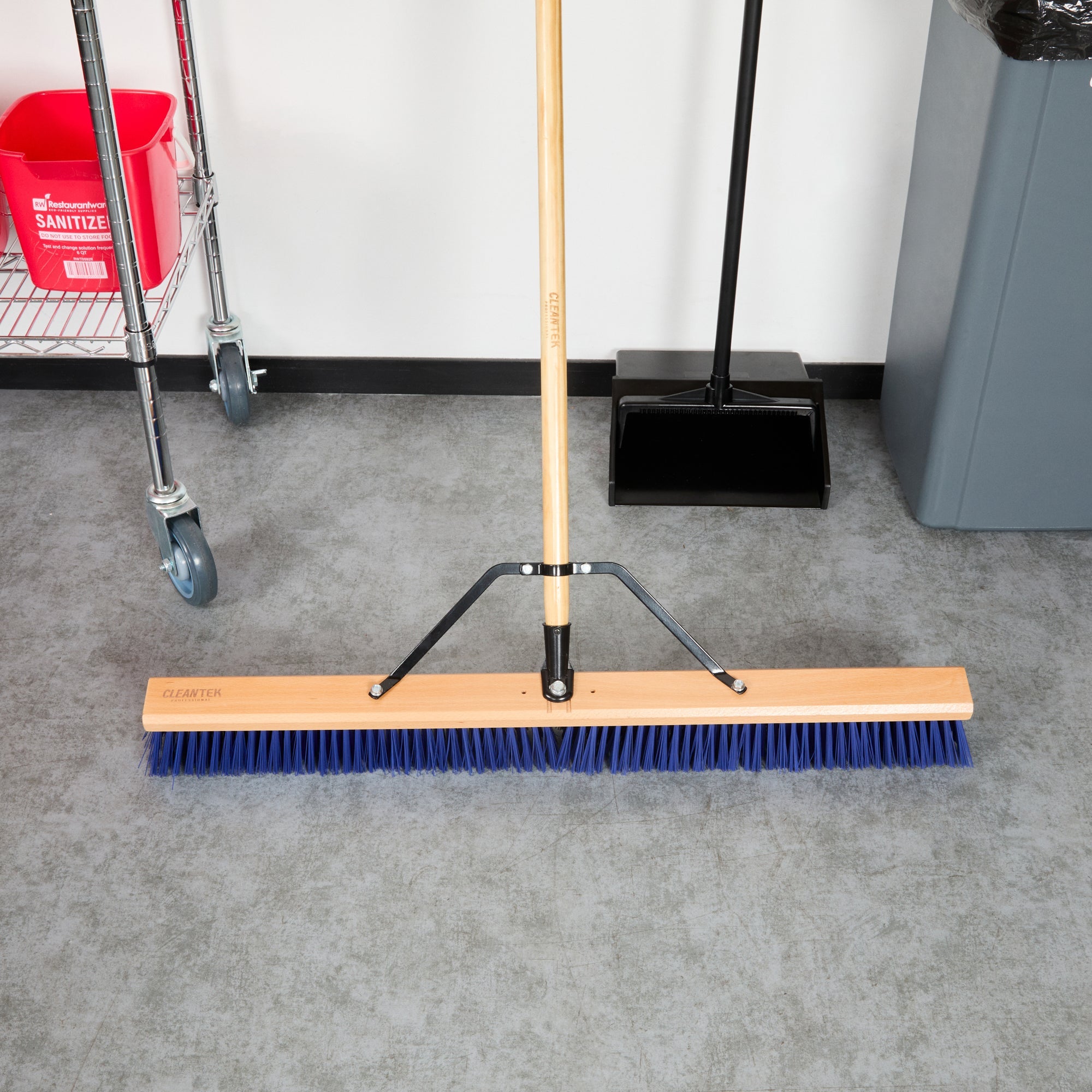 Clean Tek Professional 36" Hardwood Contractor / Push Broom Head - with Heavy Flagged Bristles - 1 count box