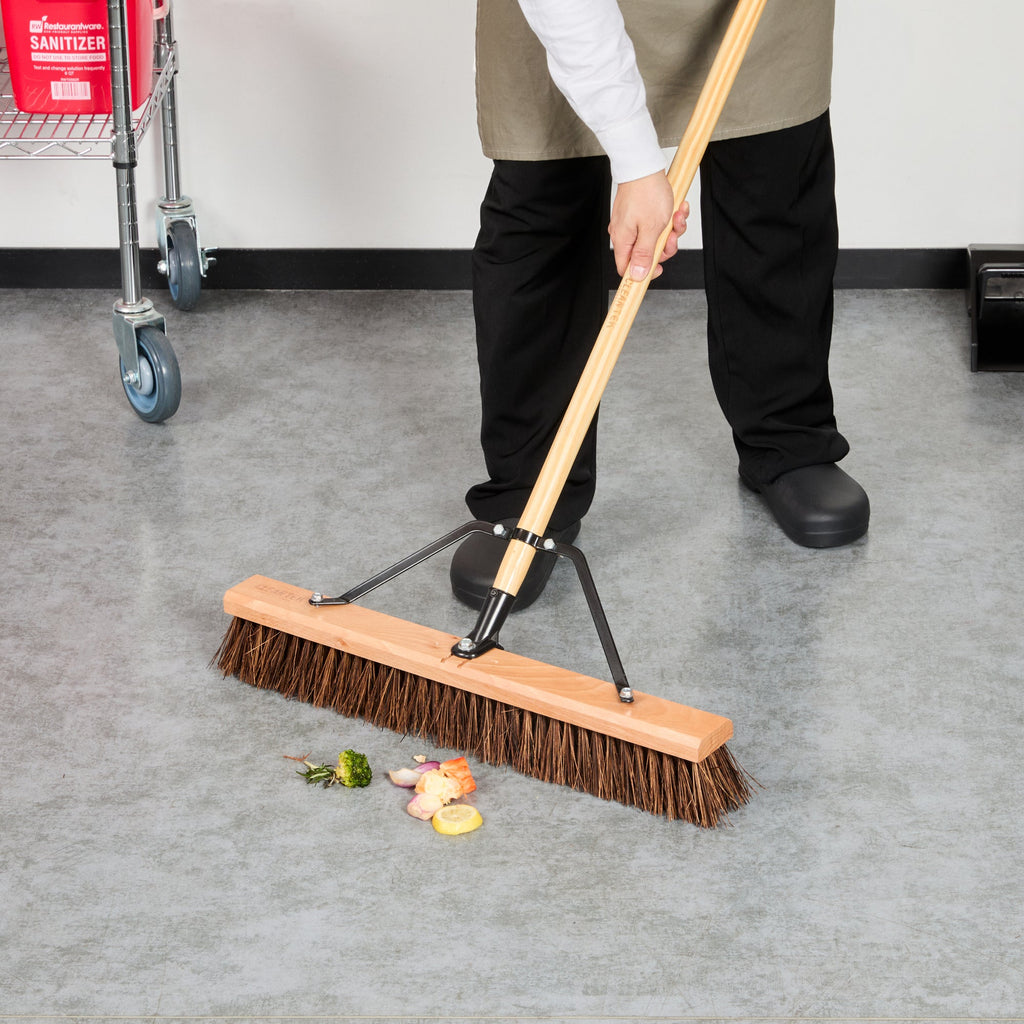 Clean Tek Professional 24" Hardwood Garage / Push Broom Head - with Palmyra Unflagged Bristles - 1 count box