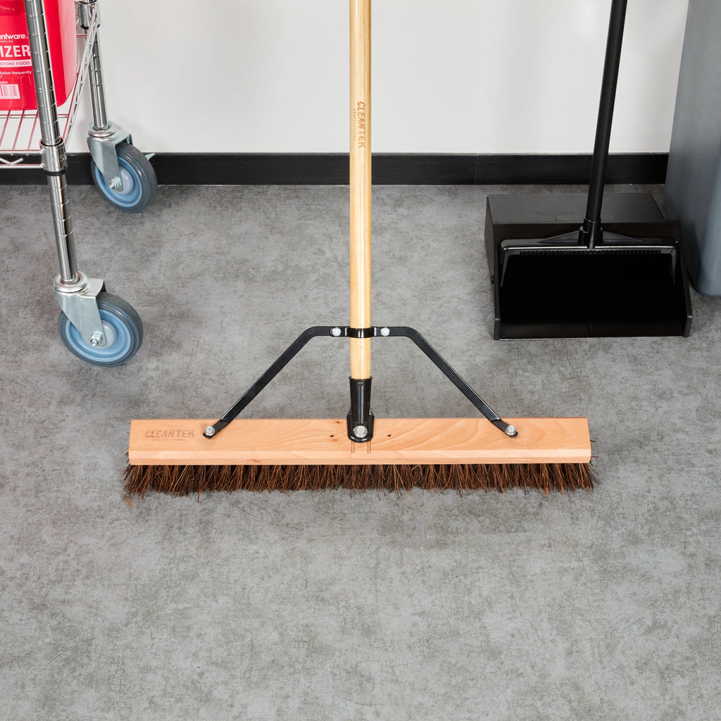 Clean Tek Professional 24" Hardwood Garage / Push Broom Head - with Palmyra Unflagged Bristles - 1 count box