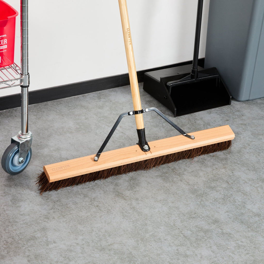 Clean Tek Professional 30" Hardwood Garage / Push Broom Head - with Palmyra Unflagged Bristles - 1 count box