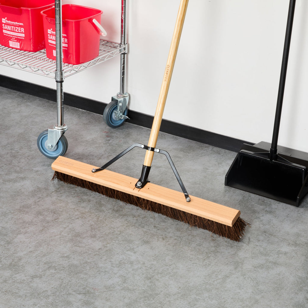 Clean Tek Professional 30" Hardwood Garage / Push Broom Head - with Palmyra Unflagged Bristles - 1 count box
