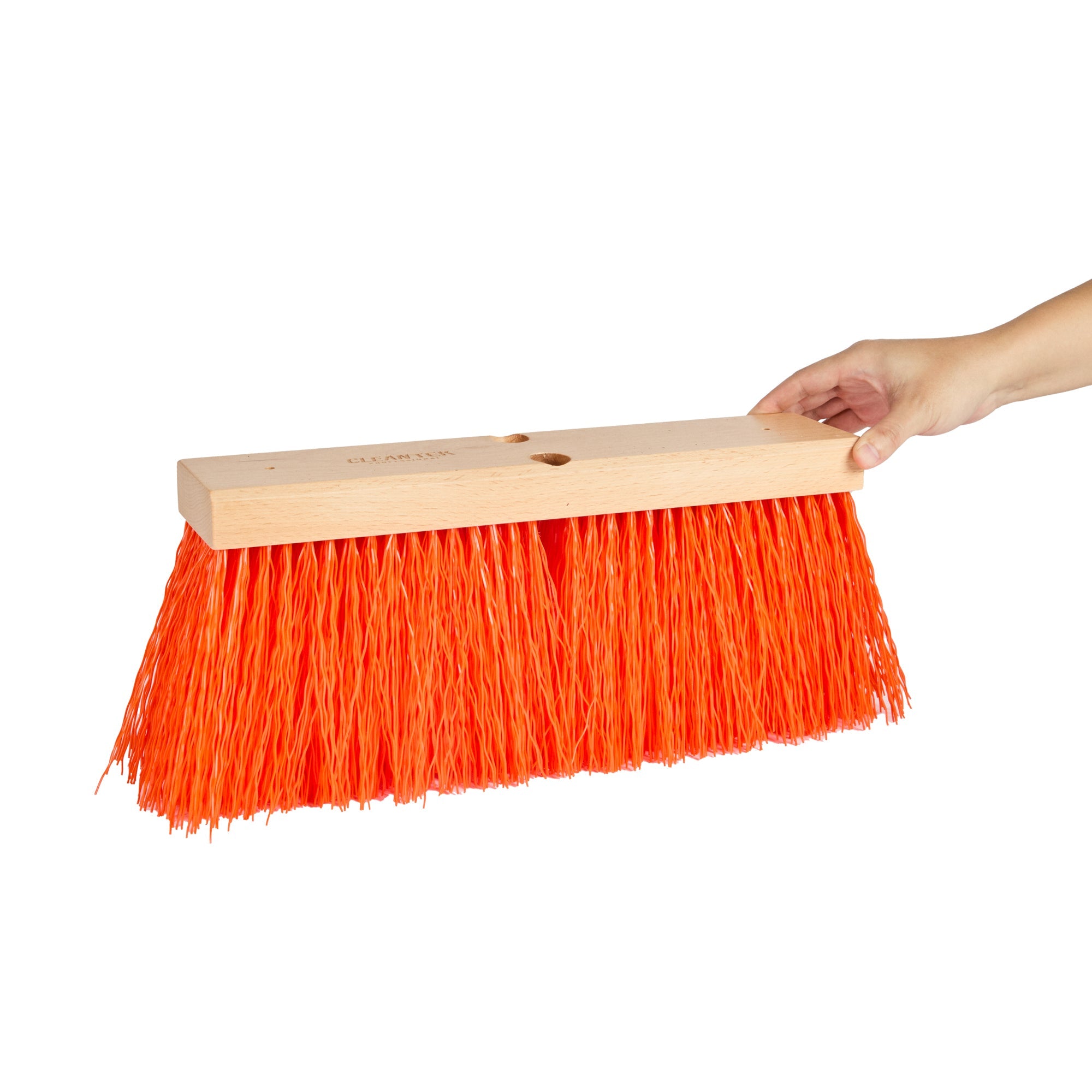 Clean Tek Professional 16" Hardwood Street / Push Broom Head - with Heavy Unflagged Bristles - 1 count box