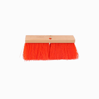 Clean Tek Professional 16" Hardwood Street / Push Broom Head - with Heavy Unflagged Bristles - 1 count box