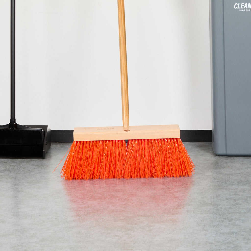 Clean Tek Professional 16" Hardwood Street / Push Broom Head - with Heavy Unflagged Bristles - 1 count box